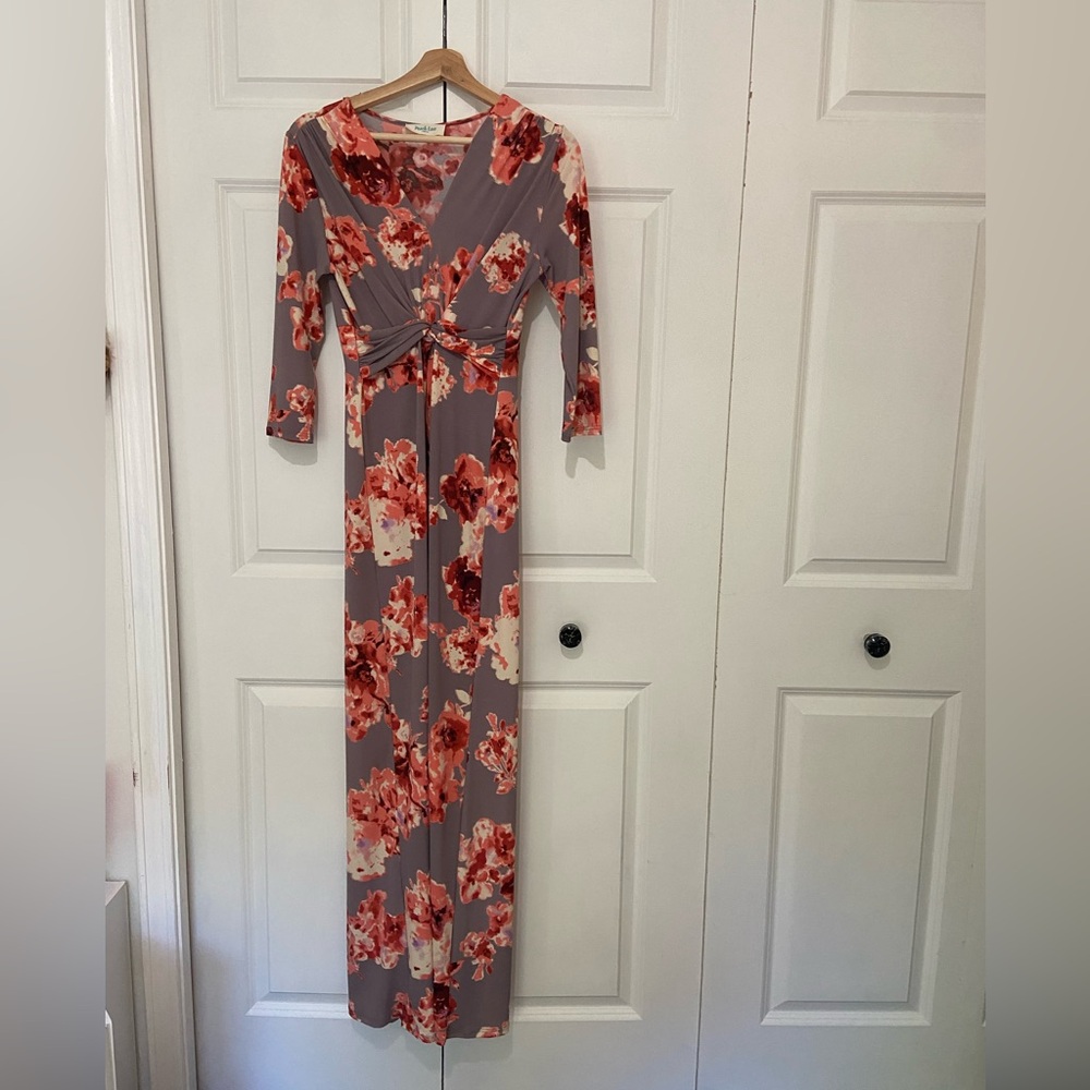 Peach Love California Floral Maxi Dress - Pink and Cream